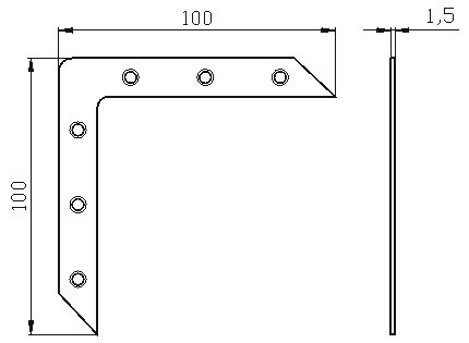 100х100 угловая высоким. Уголок металлический 100х100 чертеж. Кронштейн 100х100 х100 угловой. Угольник 100х100 (цинк). Уголок оконный металлический 100х100.