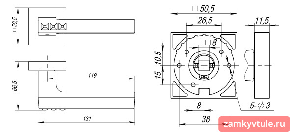 Ручка FUARO K.DM51.CRYSTAL FLASH CP-8 (хром)