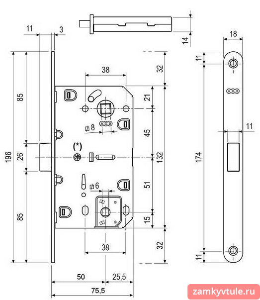 Защёлка AGB B06102.50.23.640 POLARIS (матовое золото) скин