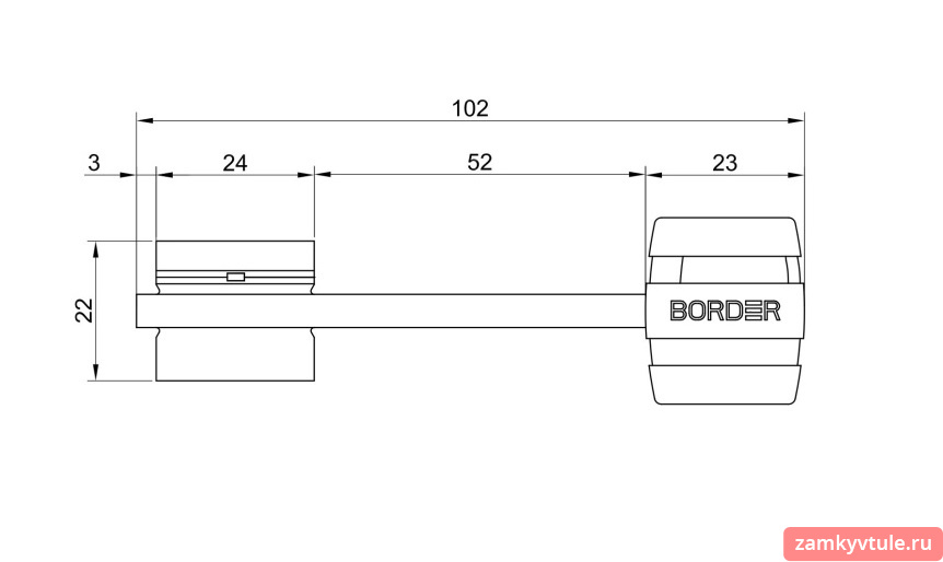 Замок врезной BORDER 72224 ЗВ 8-6КЛ.5/15 (КСП-109) БРП