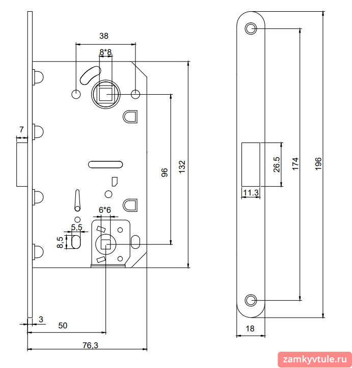 Защелка CODE DECO 5300-MC-WC-BLM (черный)