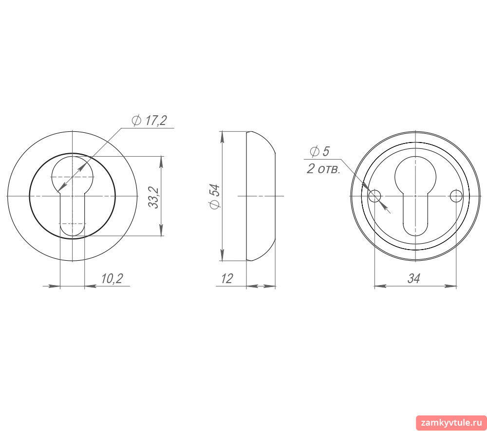 Накладка ARMADILLO под цилиндр ET.R.LD54 (ET-1) CP-8 (хром)