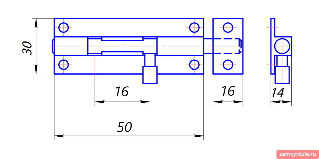 Шпингалет APECS DB-05-50-W (белый)