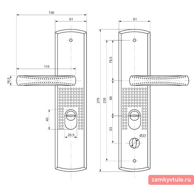 Ручки VANGER HP-68.2186-C-BN-L (левая)