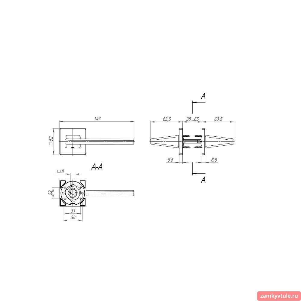 Ручка FUARO K.SL52.PRIME CP-8 (хром)