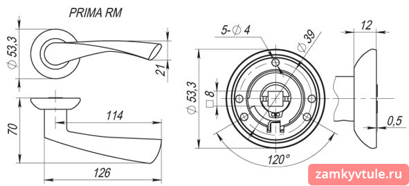 Ручка FUARO R.RM54.PRIMA SN/CP-3 (матовый никель/хром)