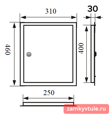 ЛТ2540М3 Люк металл замок фланец 250*400/310*460