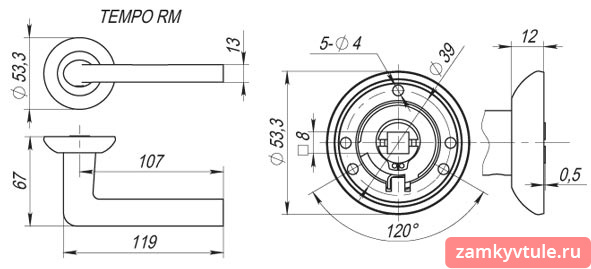 Ручка FUARO R.RM54.TEMPO SN/CP-3 (матовый никель/хром)