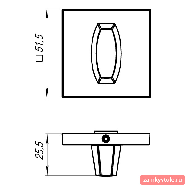 Ручка поворотная ARMADILLO BK6.K.USS52 (WC-BOLT BK6 USS) AC-9 (медь)