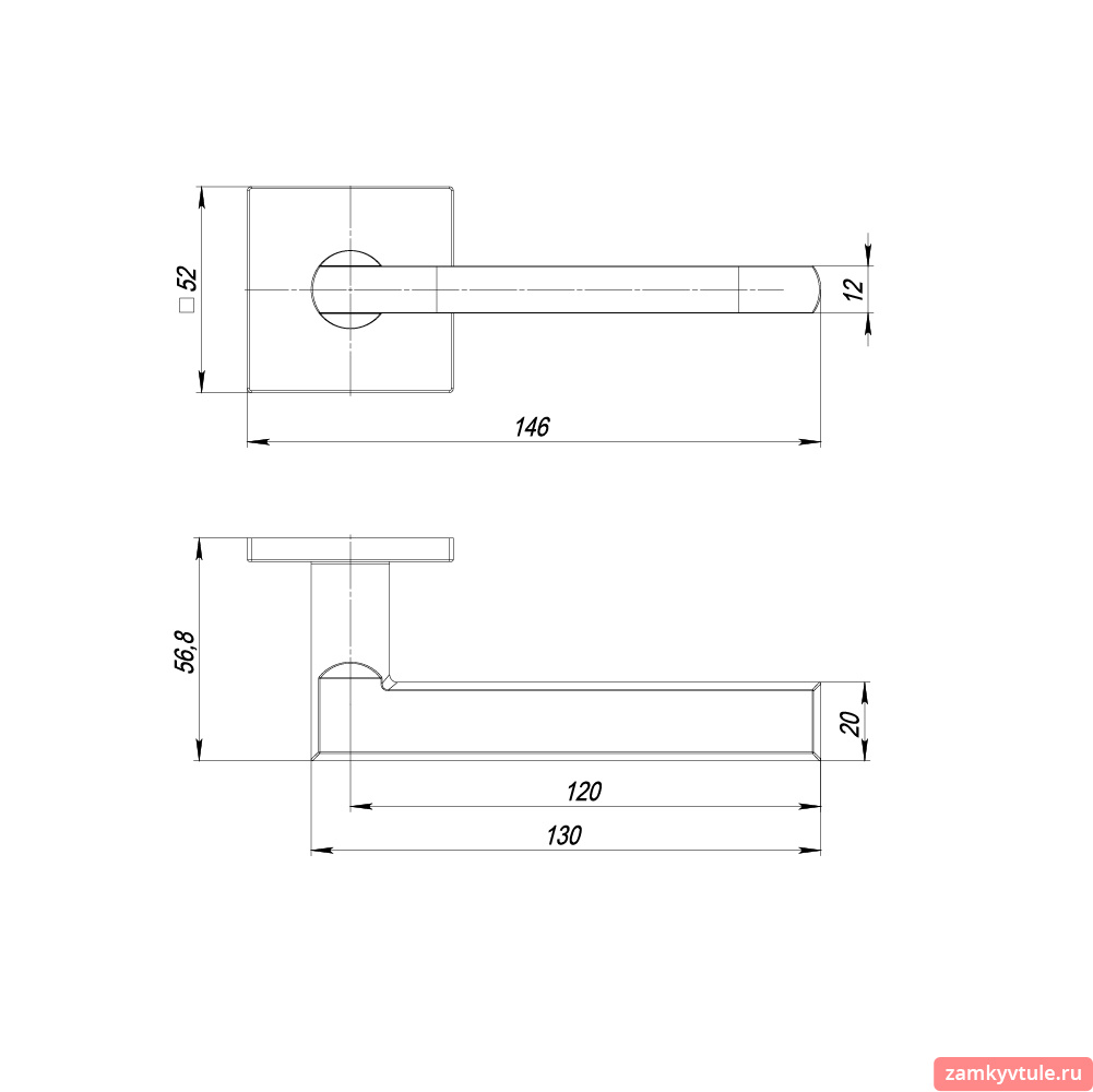 Ручка PUNTO K.ARC.Q52.PLUTON BL-24 (черный)