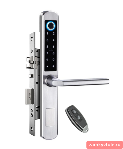 Биометрический смарт-замок TTL SLIM FP (SILVER) на двери из тонкого профиля (без мортизы)