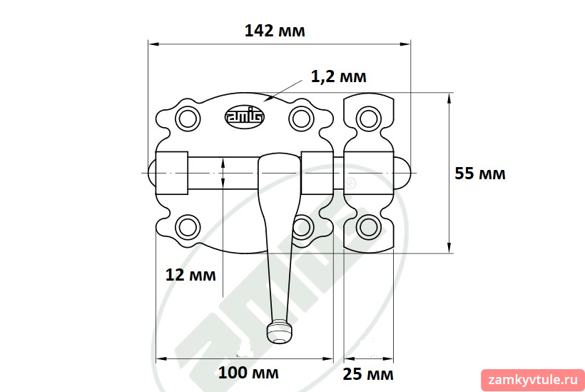 Задвижка AMIG 484-100 (черный)