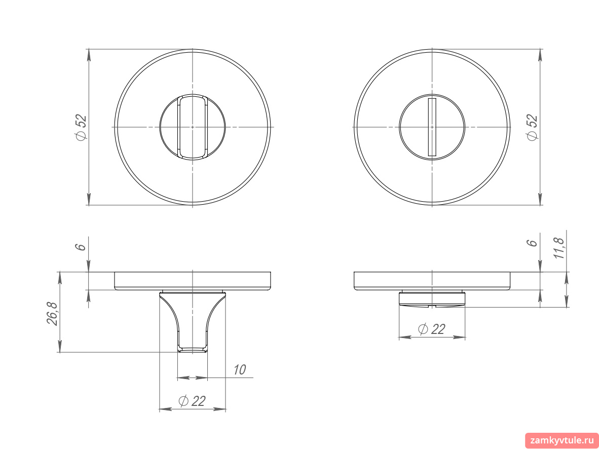 Ручка поворотная PUNTO BK6.R.ARC.R52 (BK6 ARC) BL-24 (черный)