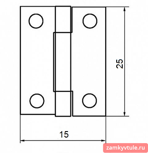 Петля 25*15 мм шахматная (золото)