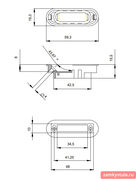 Защелка CODE DECO 5300-MC-WC-WM (матовый белый)