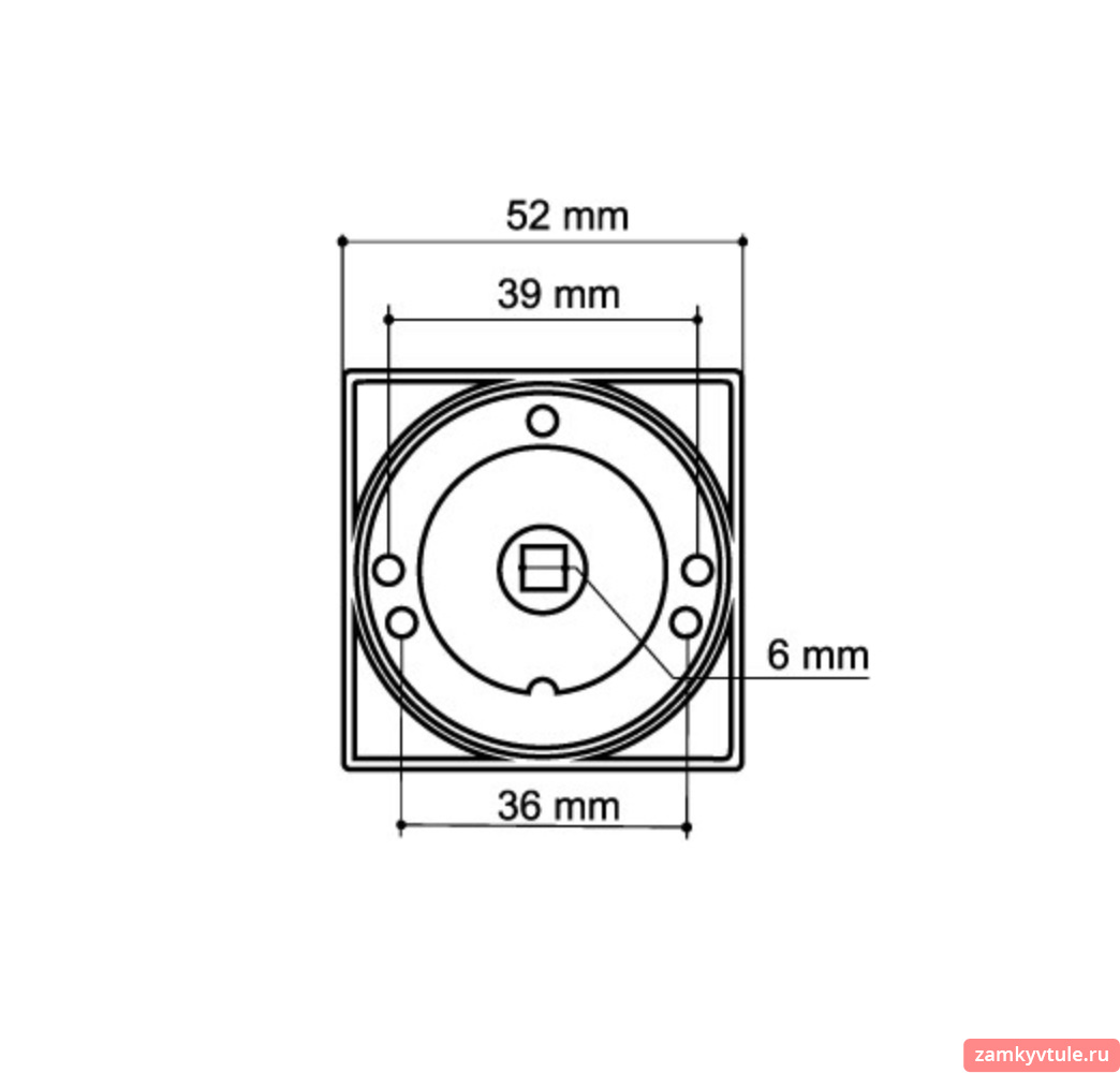 Ручка поворотная ARMADILLO BK6.K.SQ52 (BK6/SQ) MWSC-33 (итальянский тисненый)
