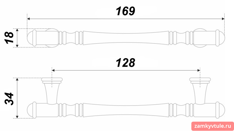 Ручка BOYARD RS 312 AB.4/128