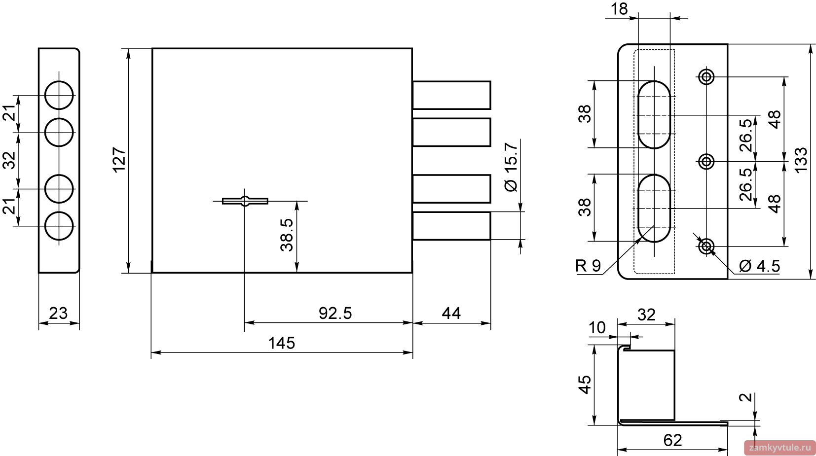 Замок накладной BORDER 85500 ЗН 4-8М/75НШ1-002
