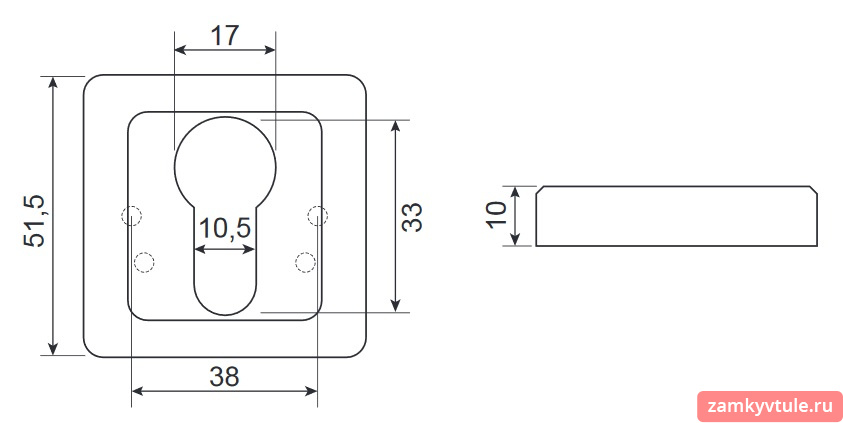Накладка под цилиндр CODE DECO DP-C-22-CRM/CR (матовый хром/хром)