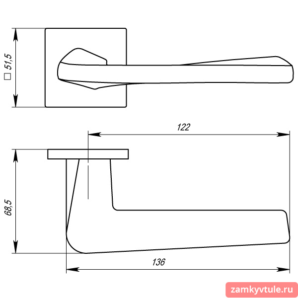 Ручка ARMADILLO K.USS52.TORSO BPVD-77 (вороненый никель)