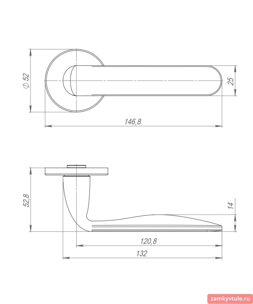 Ручка PUNTO R.ARC.R52.EXTRA SSG-39 (сатинированное золото)