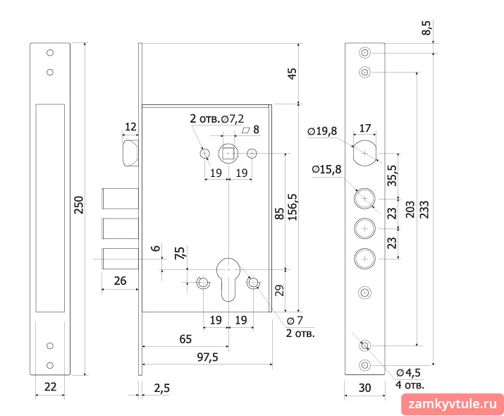 Замок ЗВ ГАРДИАН 3221 (корпус)