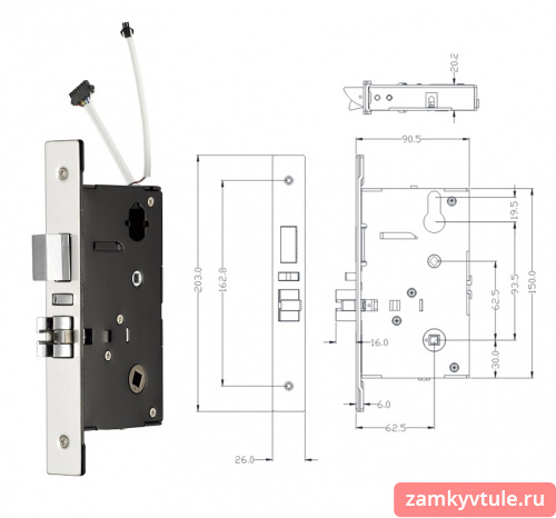 Электронный замок OZLOCKS HL-F16/SM/MF/steel (правый)