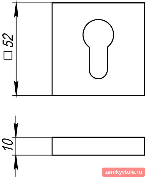 Накладка под цилиндр FUARO ET.K.KM52 (ET KM) BL-24 (черный)