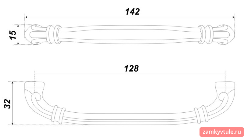 Ручка BOYARD RS 439 BAZ.4/128