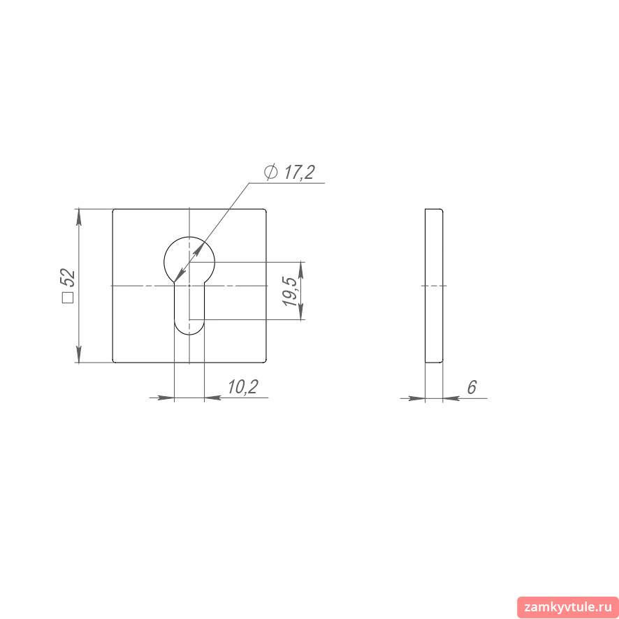 Накладка под цилиндр PUNTO ET.K.ARC.Q52 (ET ARC) BL-24 (черный)