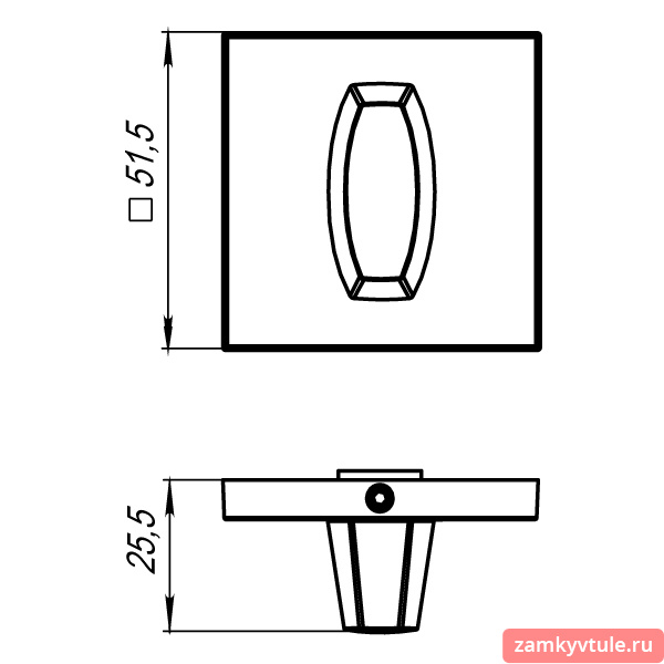 Ручка поворотная ARMADILLO BK6.K.USS52 (WC-BOLT BK6 USS) SN-3 (матовый никель)