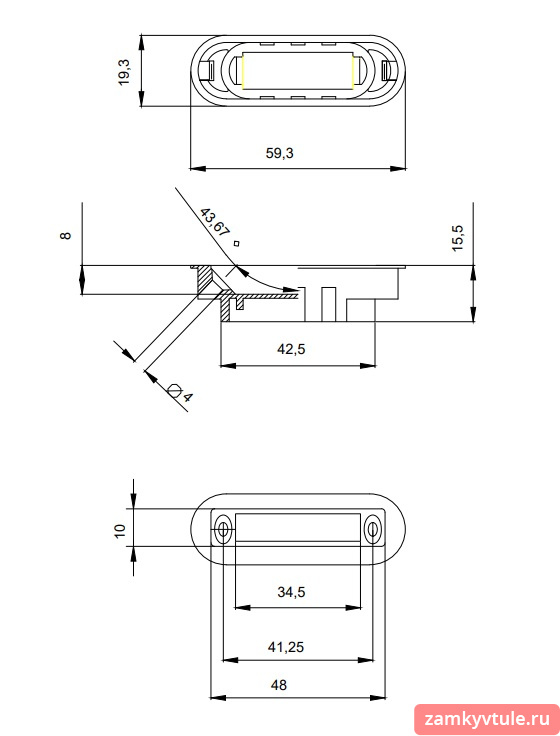 Защелка CODE DECO 5300-MC-WC-AB (бронза)