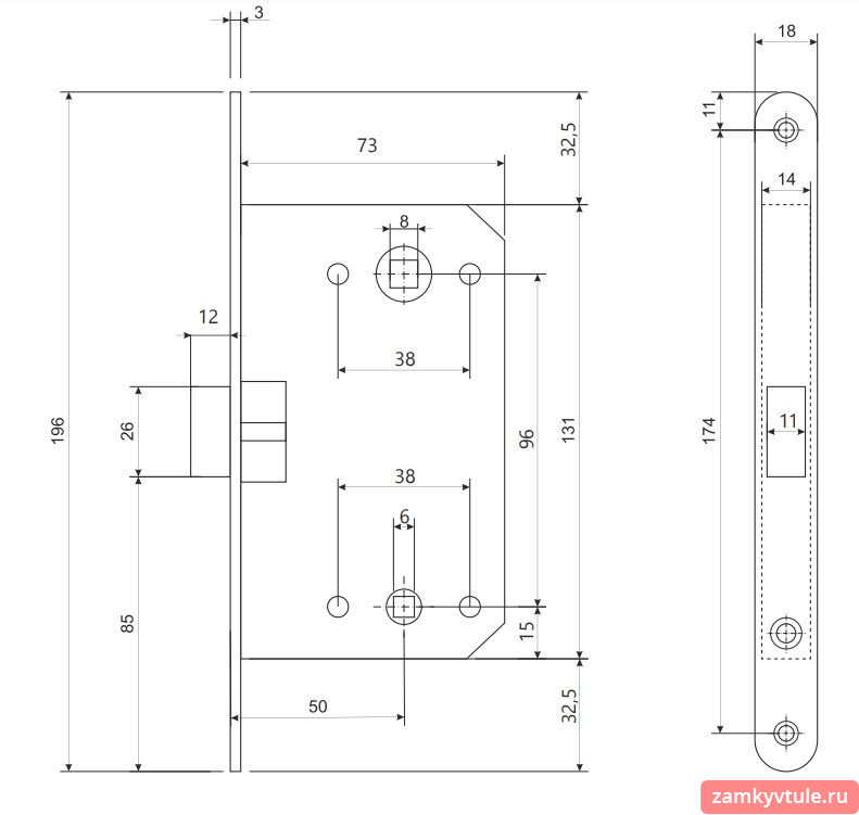Защелка CODE DECO 5300-Р-WC-GRF (графит)