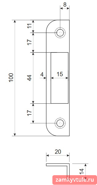 Ответная планка APECS BP-0068-CR (хром)