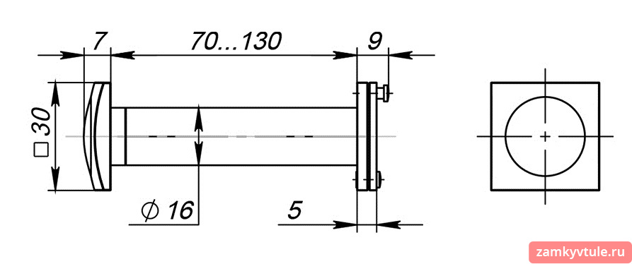 Глазок FUARO VIEWER4 DVQ 70-130/16 мм SSC-16 (матовый хром)