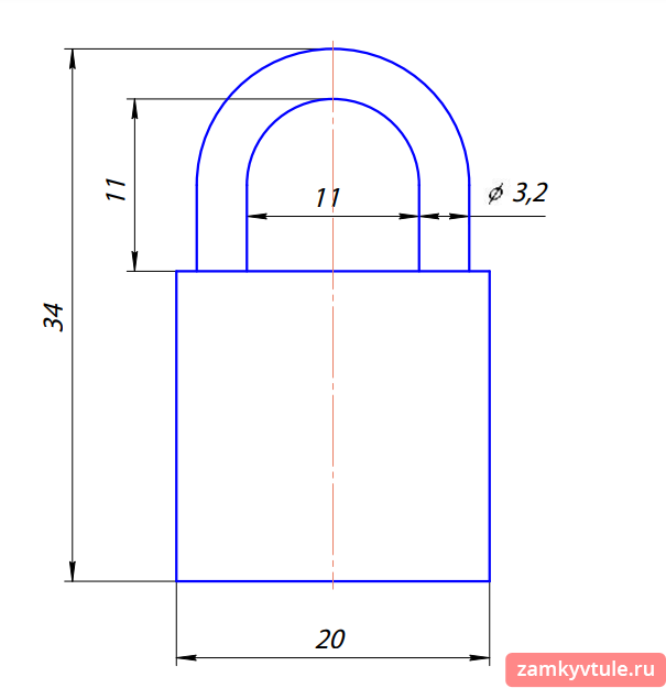 Замок ВС APECS PDВ-20-20-Blister (2Locks+3Keys)