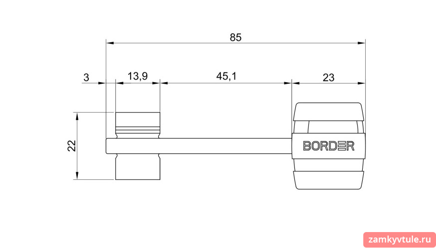 Замок врезной BORDER 71602 ЗВ 8-8 К.5/15 (КЛП5-85)