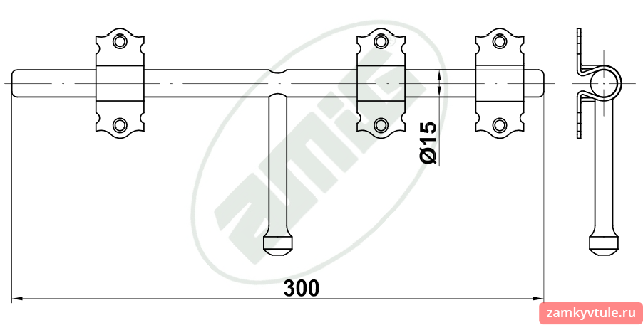 Задвижка AMIG 340-300 (черный)