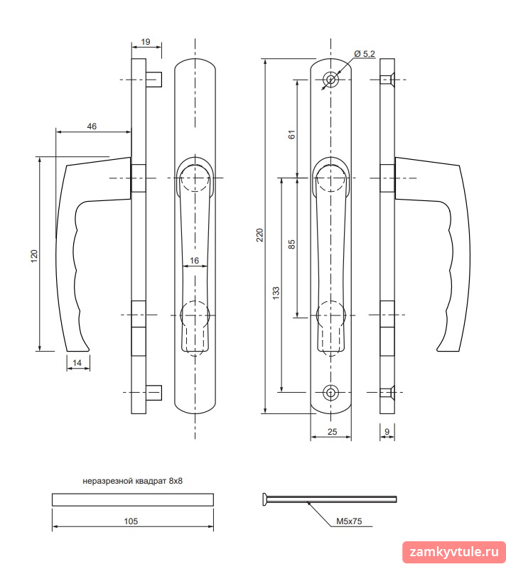 Ручки APECS HP-85.7306-BR