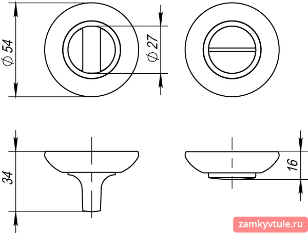 Ручка поворотная FUARO WC-BK6.R.RM54 AB/GP-7 (матовая бронза/золото)