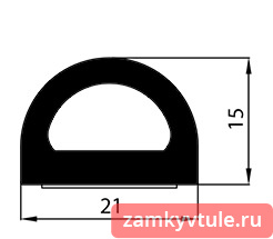 Уплотнитель KIM TEC D 21*15 черный бухта 50м