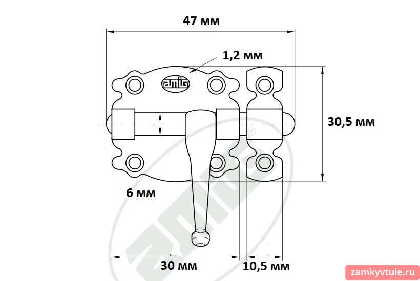 Задвижка AMIG 484-30 (черный)