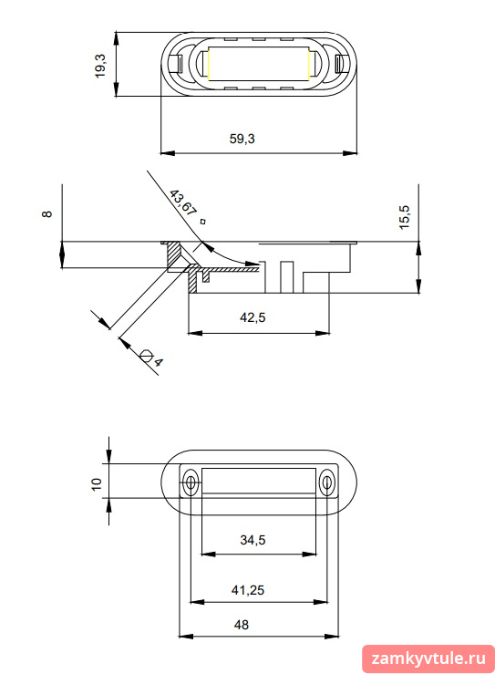 Замок врезной CODE DECO 5300-MC-NIS (матовый никель)