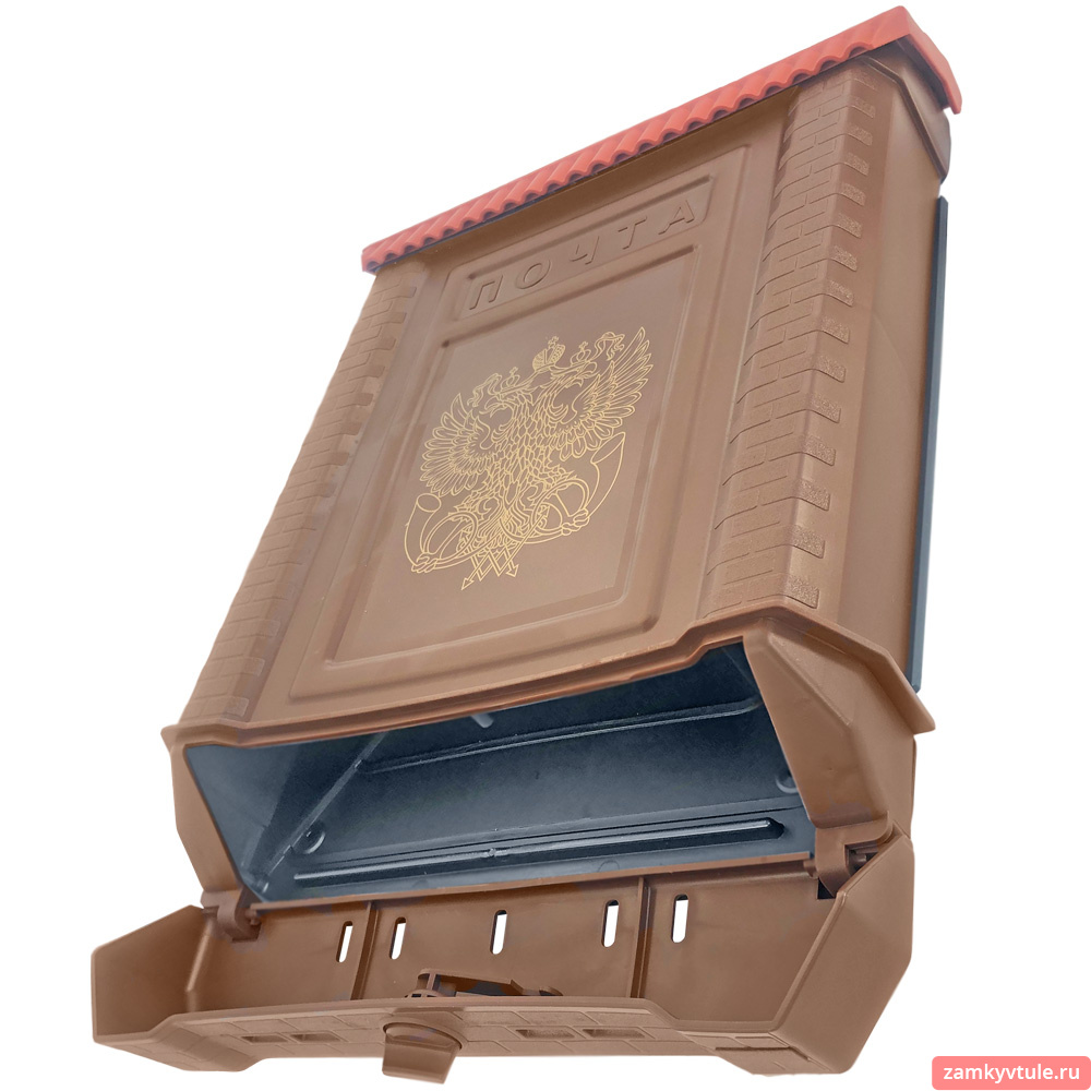 Ящик почтовый ПРЕМИУМ внутренний (коричневый, герб)