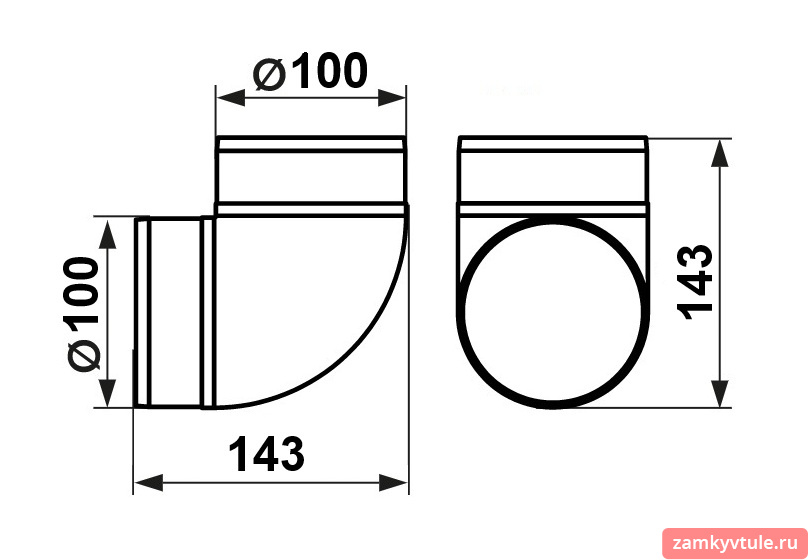 10 ККП 90 ° Колено пластик