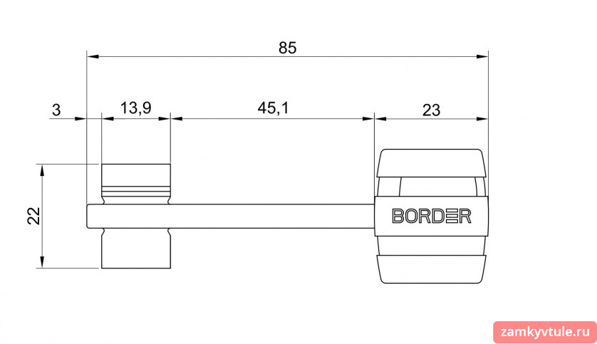 Замок накладной BORDER 86002 ЗН4-8С/13 (КЛП5-85).У2 СЕЙФ