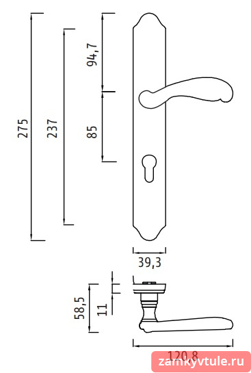 Ручка ARCHIE FLOR BL.SILVER (CL) (черненое серебро)