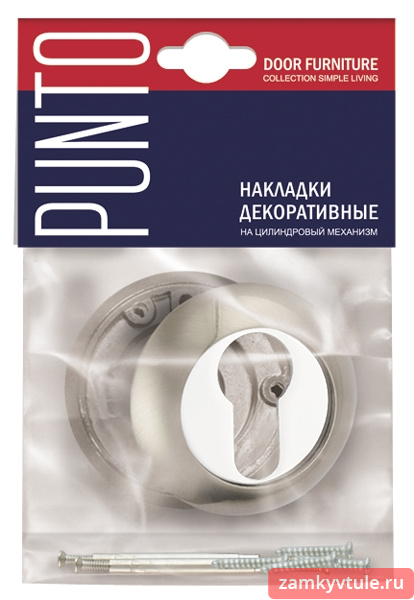Накладка под цилиндр PUNTO ET.R.TL54 (ET TL) SN/CP-3 (матовый никель/хром)