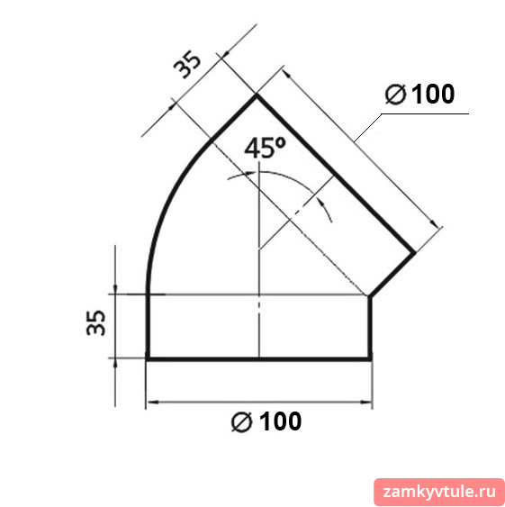 10 ККП 45 ° Колено пластик