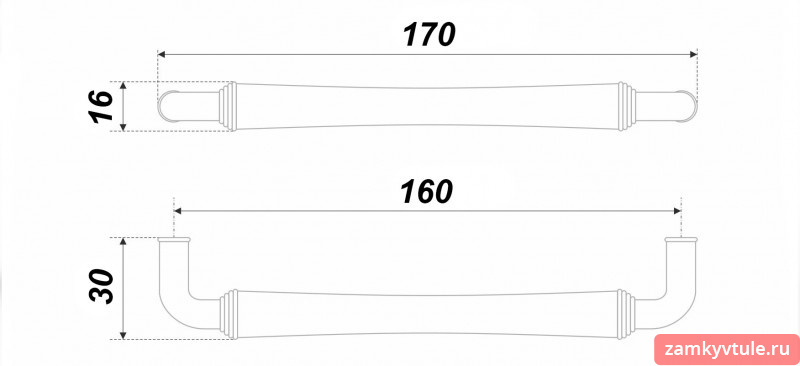 Ручка BOYARD RS 446 EAB.4/160